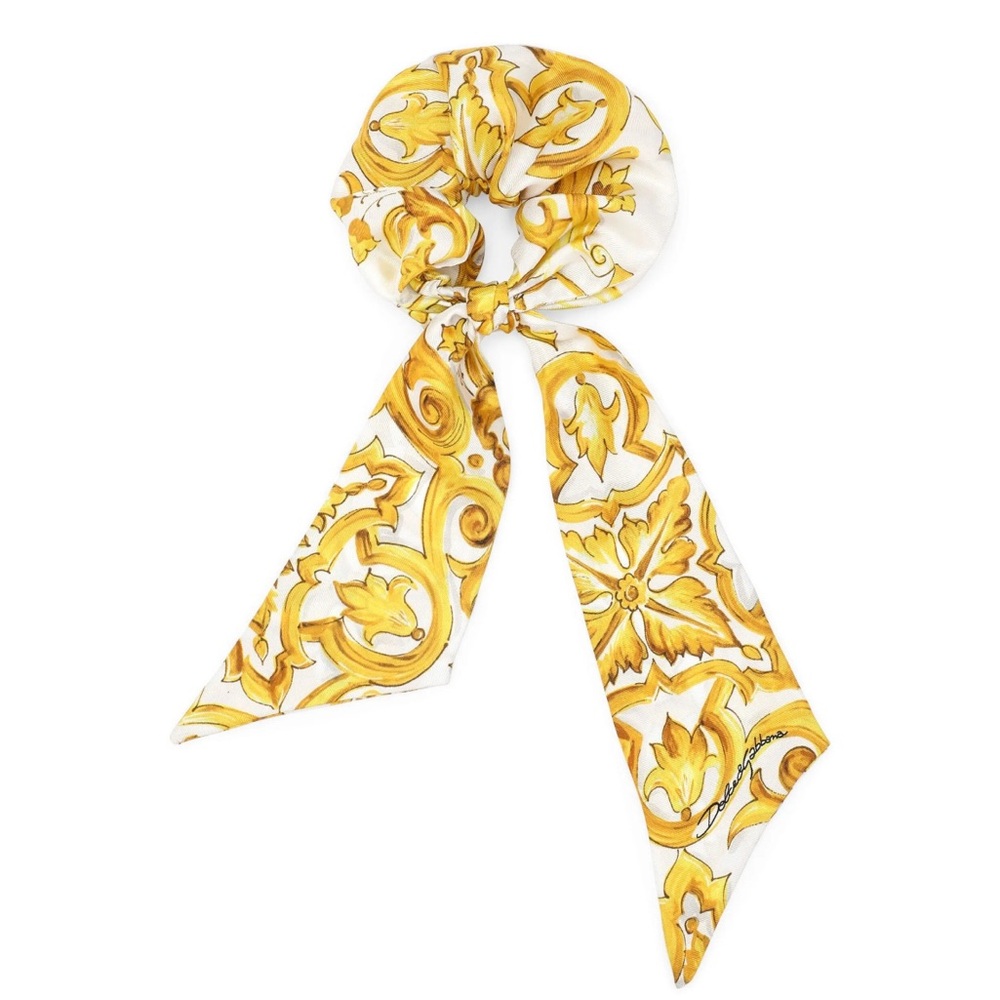 Dolce & Gabbana Gold and White Women's Scrunchie